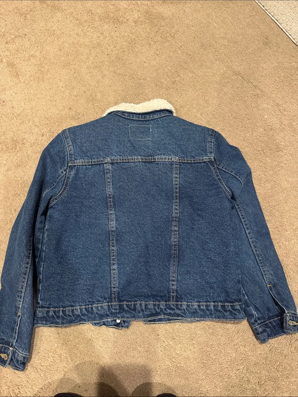 Levi's Kids Blue Denim Jacket with Cream Sherpa Collar
